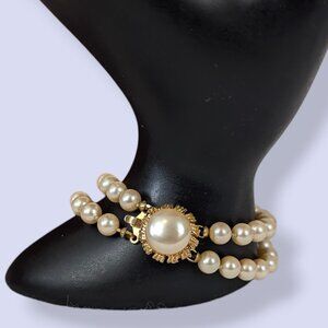 V. 2-Strand Faux Pearl Bracelet
